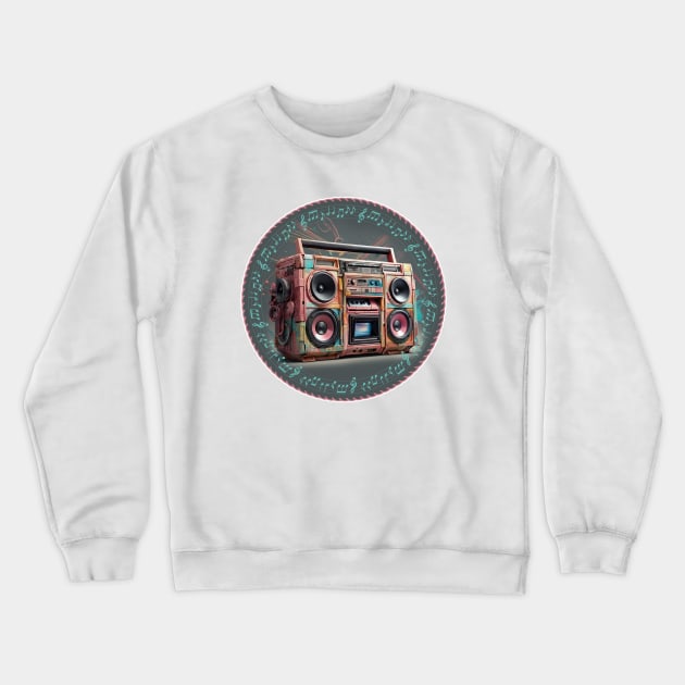 Retro Boom-Box Crewneck Sweatshirt by Wilcox PhotoArt